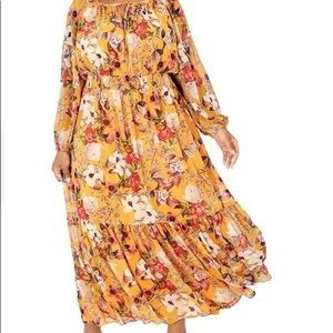 NEW without tags INC International Concepts Plus Size Ruffled Peasant Dress 1X